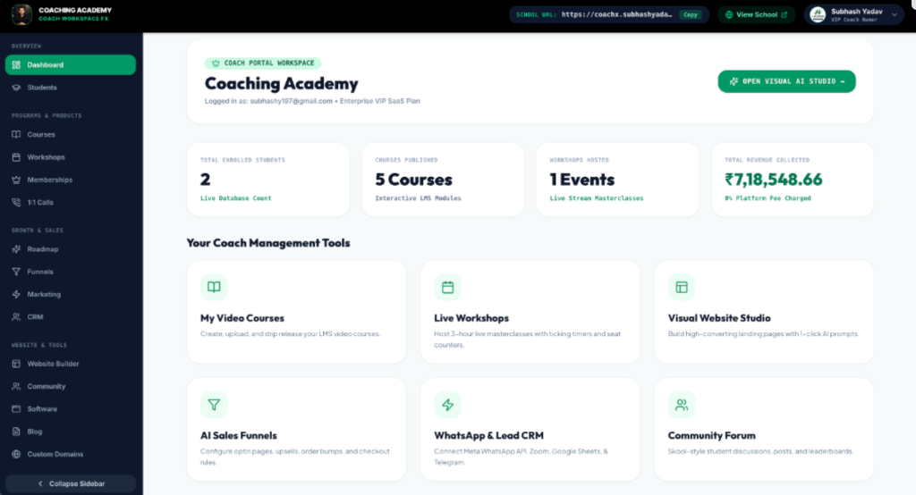 CoachX Command Center Studio